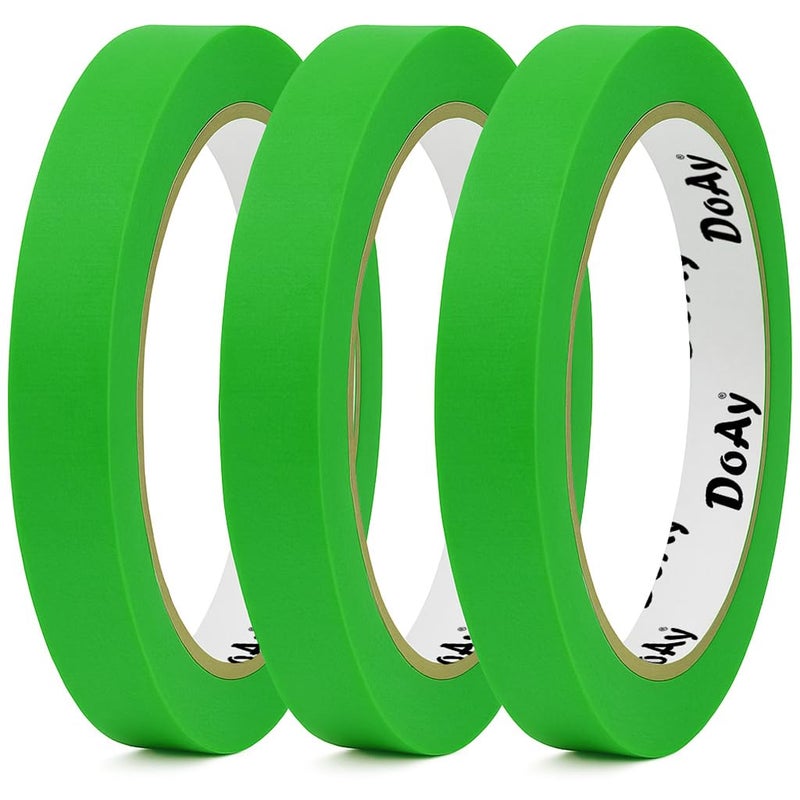 DOAY 3 Pack Green Painters Tape - Masking Tape 0.50 Inch Wide - Multi-Surface, Smart Adhesion, Indoor & Outdoor - 270FT Total - Paint Tape for DIY, Labeling, Art, Car, General Purpose (#3910) - Image 1